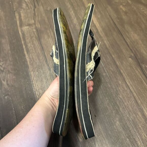 Justin western leather beachy mens 13 black flip flops